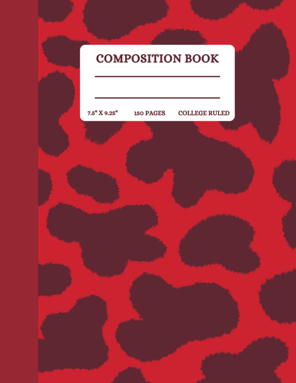 Red Cow Print Notebook (Front Cover)