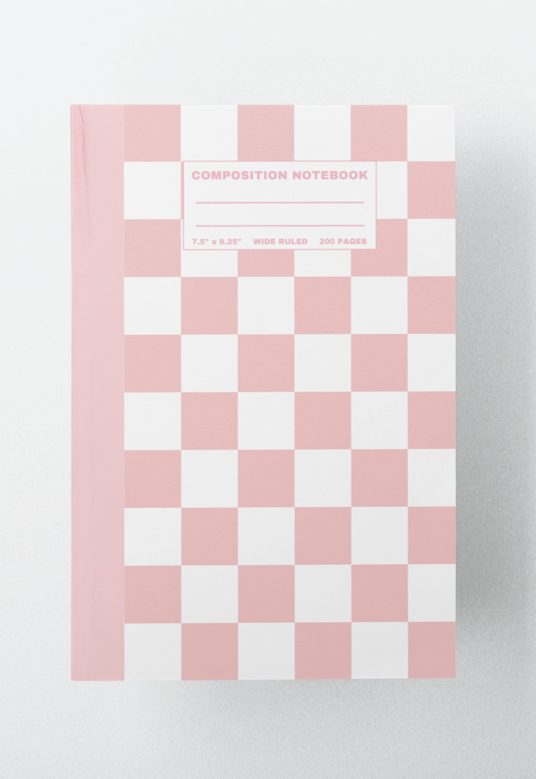 Baby Pink Aesthetic Checkered Composition Notebook