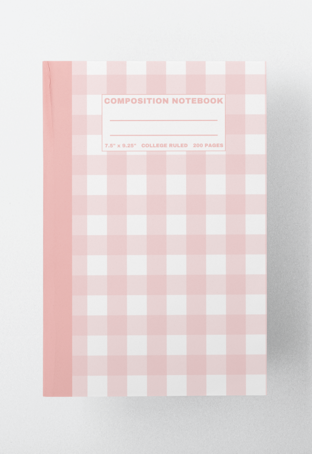 Baby Pink Checkered Composition Notebook