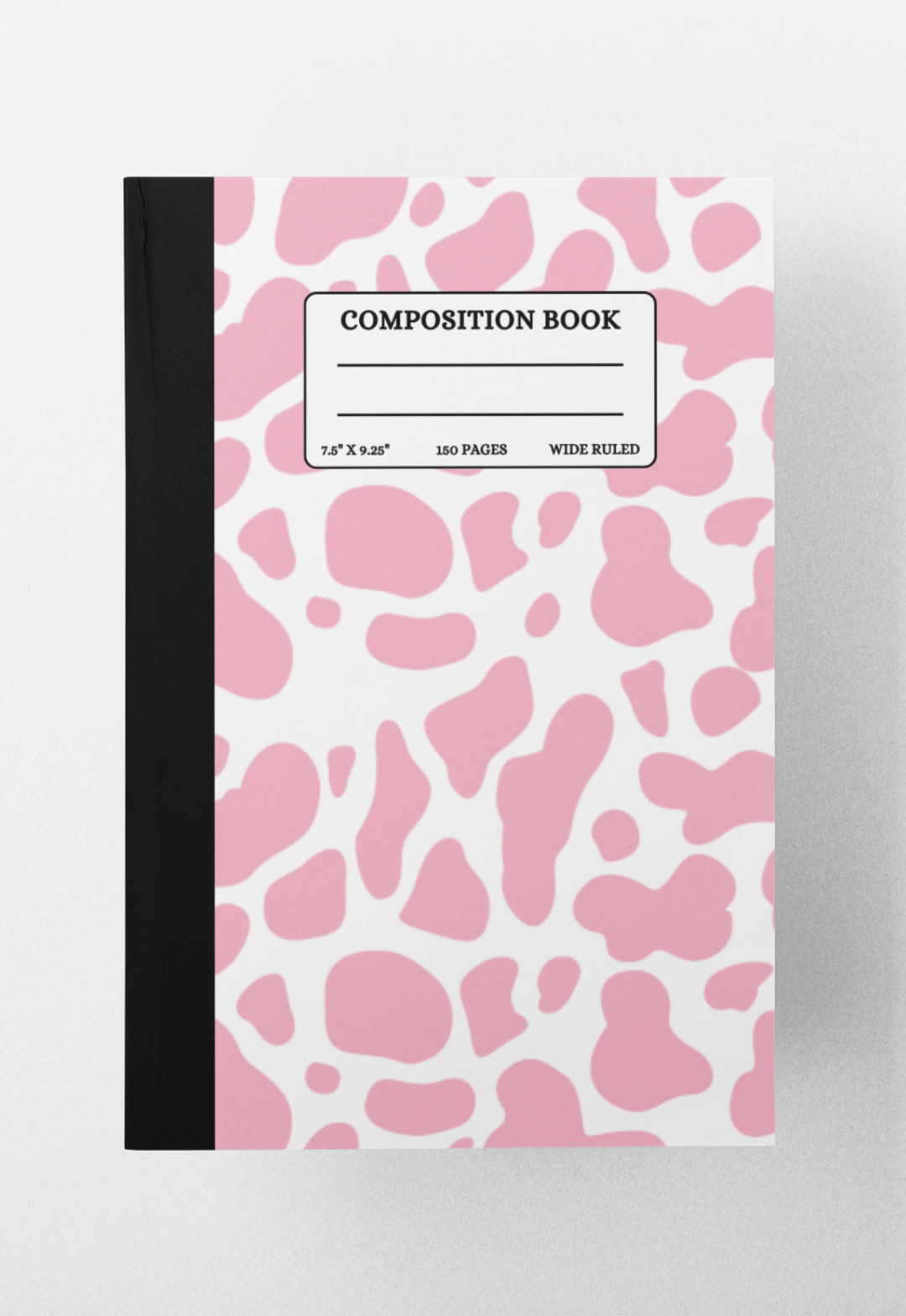 Pink Cow Print Composition Notebook