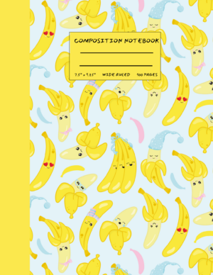 Wide-Ruled, Bananas Notebook (Front Cover)