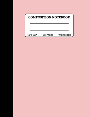 Baby Pink Pastel Notebook, Wide-Ruled (Front Cover)