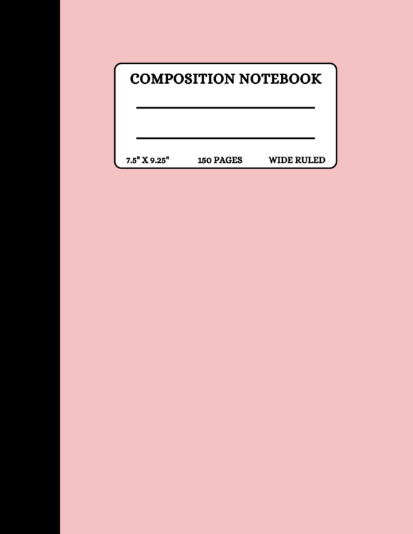 Baby Pink Pastel Notebook, Wide-Ruled (Front Cover)