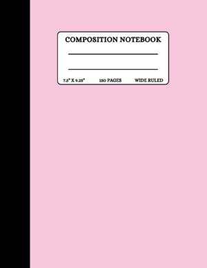 Pastel Pink Notebook, Wide-Ruled (Front Cover)