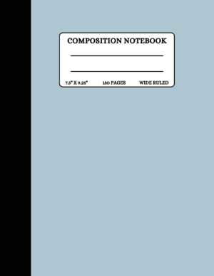 Blue Pastel Notebook, Wide-Ruled (Front Cover)